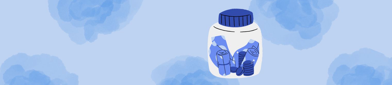 Illustration of jar with money in it